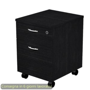 Cassettiera con ruote Artexport Presto 1 cassetto + 1 classificatore - 41,8x52xh.59,5 cm Nero venato frassino
