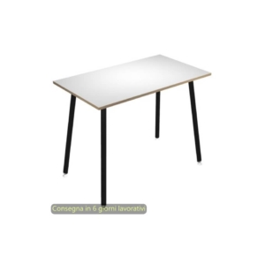 Tavolo alto Skinny Metal 120x80xh.105 cm con gambe metalliche Nere Artexport piano Bianco - 6404-DJC-3C-AQ