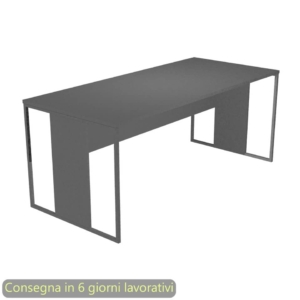 Scrivania piano Antracite 180x80x74,4 cm gamba a pannello con anello in metallo Antracite Blade Artexport - 415-T-AF