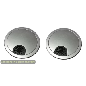 Coppia anelli passacavi per scrivania Ø60 mm Blade Artexport Grigio alluminio - PAS2-60