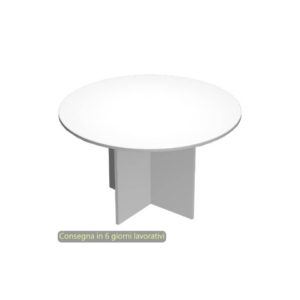 Tavolo riunione rotondo gambe a croce Ø100xh.73 cm Flex Artexport piano Bianco PR10+PRPC/3