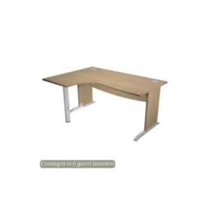 Scrivania angolare sinistra piano Rovere 180x120/80/60xh.73 cm gamba ad L in melaminico Compact Flex - JPL/CP18SX/C