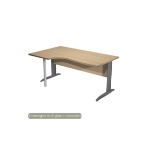Scrivania angolare sinistra piano Rovere 160x60/80/100xh.72 cm gamba a L metallo Antracite - Presto Compact 009K211/C/AF