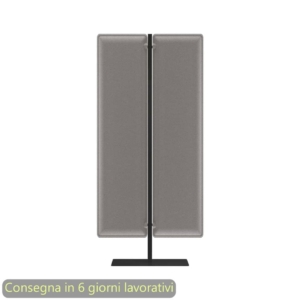 Piantana mobile in metallo Nero con 2 pannelli fonoassorbenti Grigi Moody Artexport 83,8xh.180 cm BSJ16-IA+BSAM-AQ