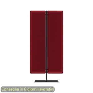 Piantana mobile in metallo Nero con 2 pannelli fonoassorbenti Rossi Moody Artexport 83,8xh.160 cm BSJ14-IC+BSAM-AQ