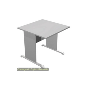 Scrivania piano Grigio 80x80xh.72 cm gamba a pannello in tinta con piede metallico linea Presto Artexport 001L/9