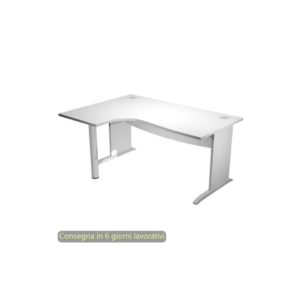 Scrivania angolare sinistra piano Bianco 160x120/80/60xh.73 cm gamba ad L in melaminico Compact Flex - JPL/CP16SX/3