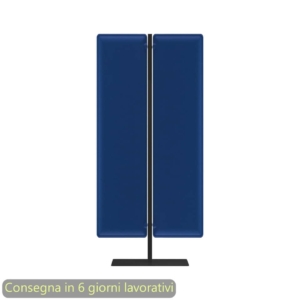 Piantana mobile in metallo Nero con 2 pannelli fonoassorbenti Blu Moody Artexport 83,8xh.180 cm BSJ16-IT+BSAM-AQ