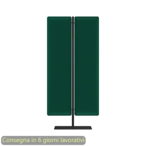Piantana mobile in metallo Nero con 2 pannelli fonoassorbenti Verde bosco Moody Artexport 83,8xh.140 cm