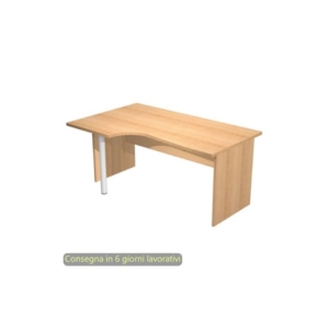 Scrivania angolare sinistra piano Faggio 160x60/80/100xh.72 cm gamba a pannello in melaminico Presto Compact - 009PAN11/4