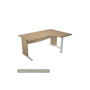 Scrivania angolare destra piano Rovere 160x120/80/60xh.73 cm gamba ad L in melaminico Compact Flex - JPL/CP16SD/C