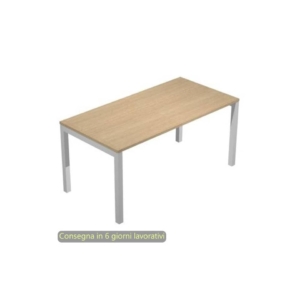 Scrivania piano Rovere 160x80x72,5 cm - gamba a ponte metallo Grigio alluminio Presto Venere Plus Artexport - 663/C