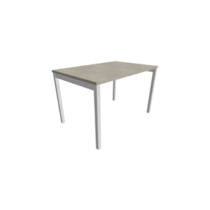 Scrivania piano cemento 120x80xh.75 cm gamba a ponte in acciaio Argento linea Practika P3 Quadrifoglio - ECSPT120-CL-A