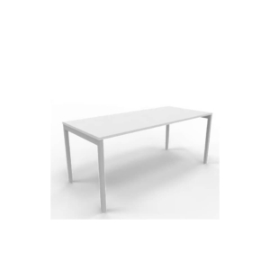Scrivania piano Grigio 180x80xh.75 cm gamba a ponte in acciaio Argento linea Practika P3 Quadrifoglio - ECSPT180-GR-A