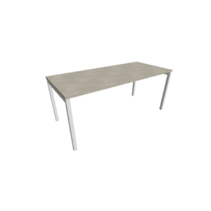 Scrivania piano cemento 180x80xh.75 cm gamba a ponte in acciaio Argento linea Practika P3 Quadrifoglio - ECSPT180-CL-A