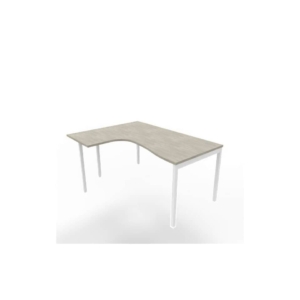 Scrivania angolare sinistra piano cemento 160x120xh.75 cm gamba a ponte in acciaio Bianco linea Practika P3 - ECSPT16S-CL-I