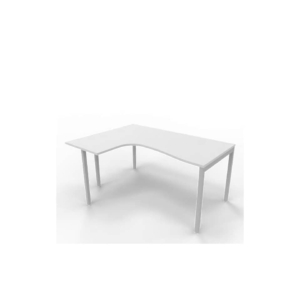Scrivania angolare sinistra piano Grigio 160x120xh.75 cm gamba a ponte in acciaio Argento linea Practika P3 ECSPT16S-GR-A