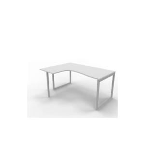 Scrivania angolare sinistra piano Grigio 160x120xh.75 cm gamba ad anello acciaio Argento Practika P2 ECSAT16S-GR-A