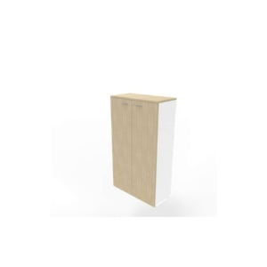 Armadio medio con ante battenti Rovere scocca Bianca 90x45xh.160 cm linea Practika Quadrifoglio - ECEL90L-RK-BA-RK