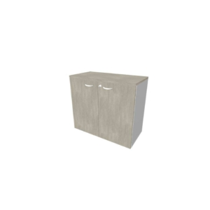 Armadio basso con ante battenti cemento scocca Argento 90x45xh.81,5 cm linea Practika Quadrifoglio - ECEB90B-CL-AA-CL