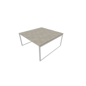 Bench piano cemento 160x160xh.75 cm gamba ad anello in acciaio Argento linea Practika P2 Quadrifoglio - ECBEA16-CL-A