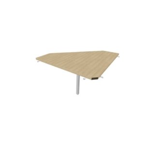 Raccordo 90° piano Rovere 84x84xh.75 cm gamba in acciaio Argento per scrivanie Practika P1 Quadrifoglio ECRA9001-RK-A