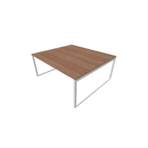 Bench piano Noce canaletto 180x160xh.75 cm gamba ad anello in acciaio Argento linea Practika P1 - ECBEA18-NO-A