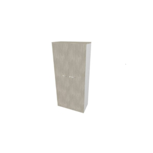 Armadio alto con ante battenti cemento scocca Argento 90x45xh.200 cm linea Practika Quadrifoglio - ECES90S-CL-AA-CL