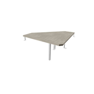 Raccordo 90° piano cemento 84x84xh.75 cm gamba in acciaio Argento per scrivanie Practika P3 Quadrifoglio ECRA9003-CL-A