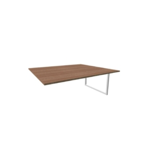 Postazione aggiuntiva bench piano Noce 180x160xh.75 cm gamba ad anello in acciaio Argento Practika P2 ECBIA18-NO-A