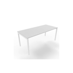 Scrivania piano Grigio 180x80xh.75 cm gamba a ponte in acciaio Bianco linea Practika P3 Quadrifoglio - ECSPT180-GR-I