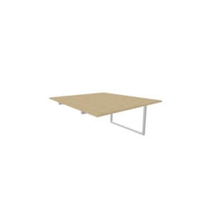 Postazione aggiuntiva bench piano Rovere 140x160xh.75 cm gamba ad anello in acciaio Argento Practika P2 ECBIA14-RK-A