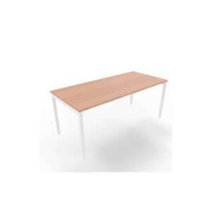 Scrivania piano Noce canaletto 180x80xh.75 cm gamba a ponte in acciaio Bianco linea Practika P3 ECSPT180-NO-I