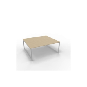 Bench piano Rovere 180x160xh.75 cm gamba ad anello in acciaio Argento linea Practika P2 Quadrifoglio - ECBEA18-RK-A