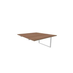 Postazione aggiuntiva bench piano Noce 140x160xh.75 cm gamba ad anello in acciaio Argento Practika P2 ECBIA14-NO-A