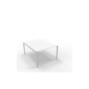 Bench piano Bianco 120x160xh.75 cm gamba a ponte in acciaio Argento linea Practika P3 Quadrifoglio - ECBEC12-BA-A