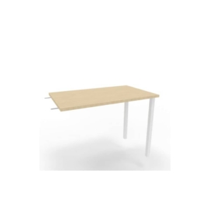 Dattilo scrivania sospeso piano Rovere 100x60xh.75 cm gamba sezione quadrata in acciaio Bianco Practika ECDM100-RK-I