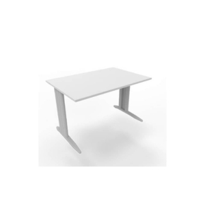 Scrivania piano Grigio 120x80xh.75 cm gamba a L in acciaio Argento linea Practika P1 Quadrifoglio - ECSMT120-GR-A
