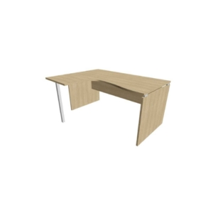 Scrivania angolare sinistra piano Rovere 160x120xh.75 cm fianco a pannello in melaminico Practika P4 ECSLP16S-RK-RK