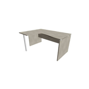 Scrivania angolare sinistra piano cemento 160x120xh.75 cm fianco a pannello in melaminico Practika P4 ECSLP16S-CL-CL