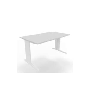 Scrivania piano cemento 140x80xh.75 cm gamba a L in acciaio Bianco linea Practika P1 Quadrifoglio - ECSMT140-CL-I