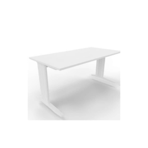 Scrivania piano Bianco 160x80xh.75 cm gamba a L in acciaio Bianco linea Practika P1 Quadrifoglio - ECSMT160-BA-I