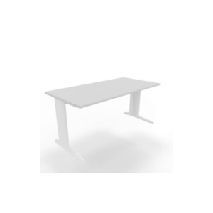Scrivania piano Grigio 160x80xh.75 cm gamba a L in acciaio Bianco linea Practika P1 Quadrifoglio - ECSMT160-GR-I