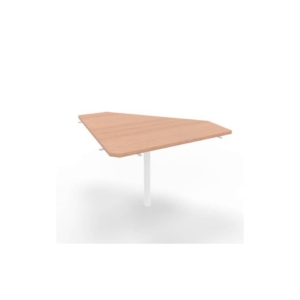 Raccordo 90° piano Noce canaletto 84x84xh.75 cm gamba in acciaio Bianco per scrivanie Practika P4 ECRA9004-NO-I