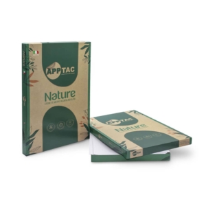 Etichette autoadesive Bianche Nature in carta riciclata AppTac 105x74 mm - 8 etichette per foglio - 100 fogli - NAT0512 (800 etichette)