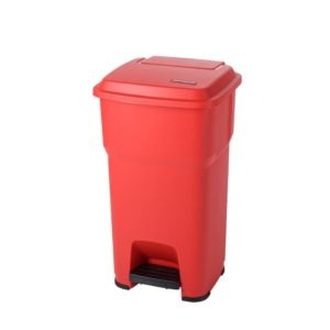 Cestino gettacarte Rotho Hera 60 litri con pedale e coperchio Rosso - F800062