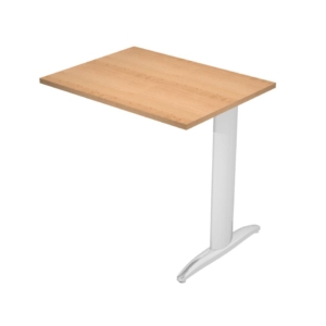 Allungo diretto con fianco metal a T 80x60xH.72 cm faggio Presto gamba verniciata effetto cromato