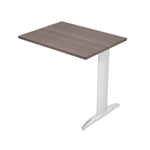 Allungo diretto con fianco metal a T 80x60xH.72 cm frassino toscano Presto gamba verniciata effetto cromato