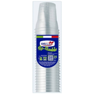 Bicchieri in polistirene Dopla Reusable Diamant 600 ml Trasparenti 22674 (conf.25)