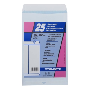 Buste a sacco Blasetti Self Bianco - 80g/m² - 230x330 mm 537 (conf.25)